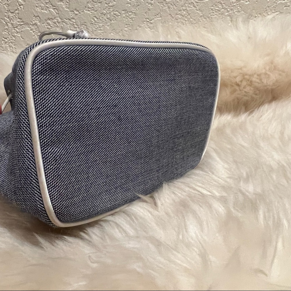 Dior Vintage Parfums Denim Bucket Crossbody Bag Blue White Handbag Rare - Picture 8 of 10